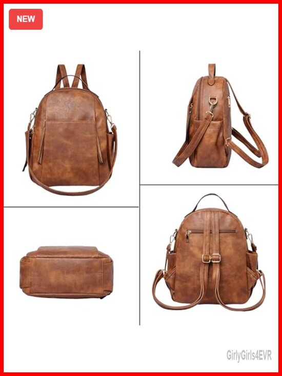 Women\'s PU Leather Small Backpack Purse Convertible Shoulder Handbag Top Handle main image 4